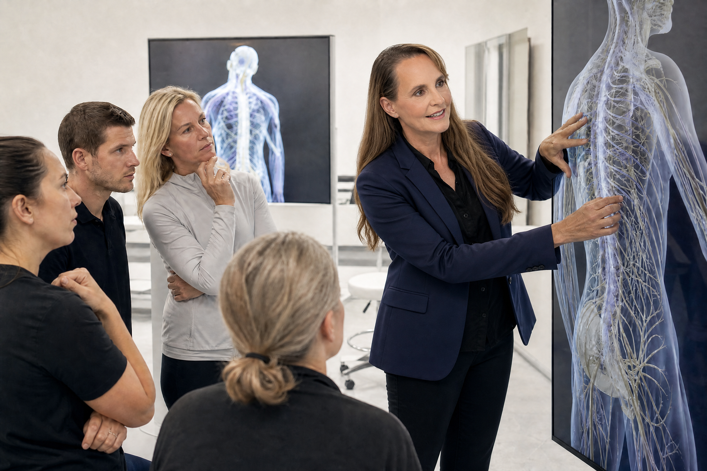 Simone Fortier — Founder of the Fascia Training Institute, teaching Dynamic Brain Healing