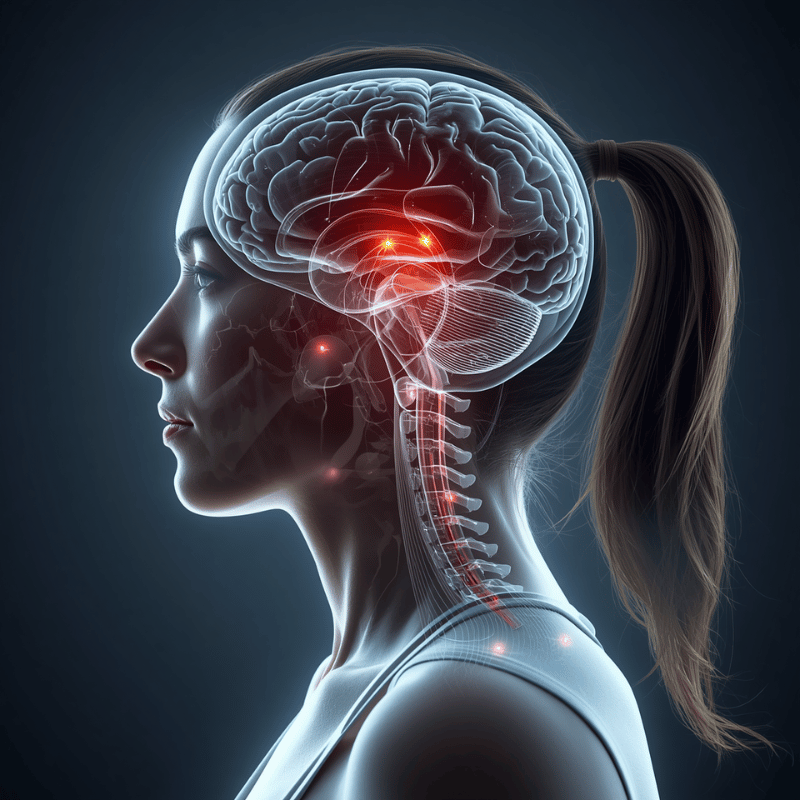Concussion brain neck fascia and sensory system connection