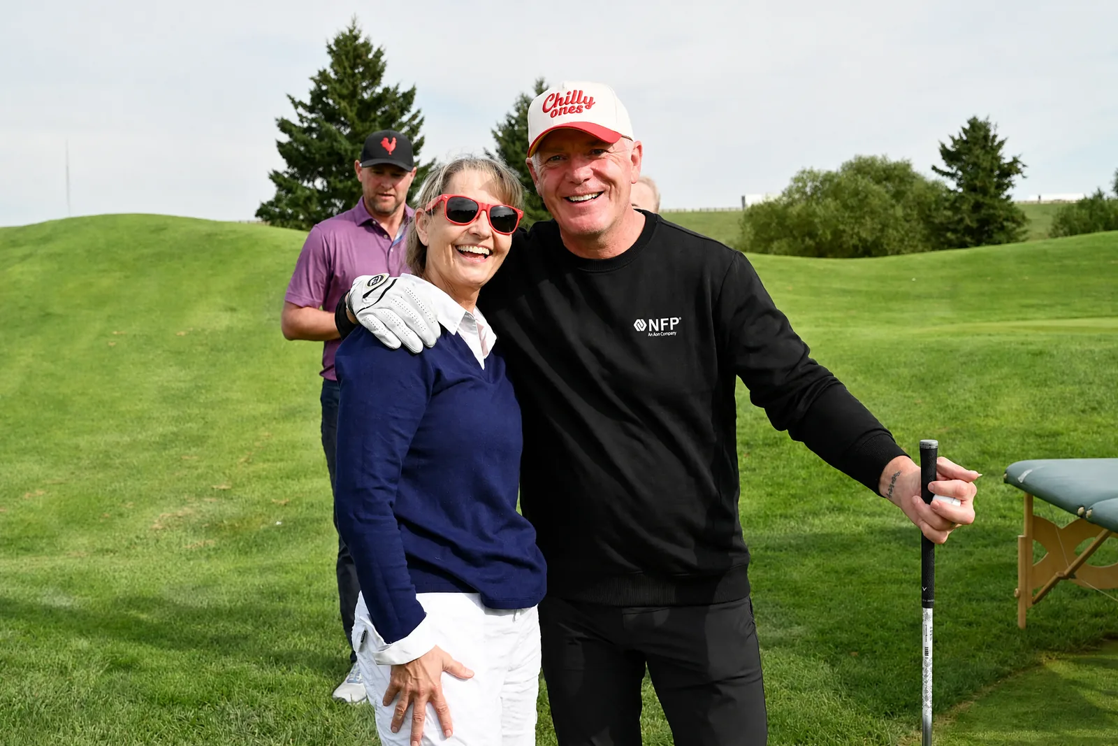 Simone Fortier with former NHL player and Stanley Cup Champion Brad May.