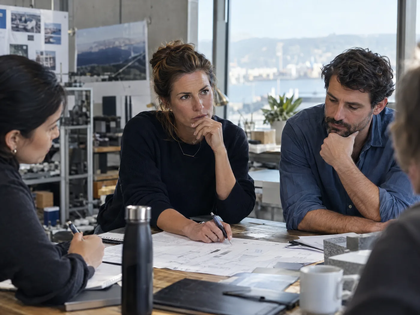 Founders reviewing operational plans during a high-consequence leadership meeting